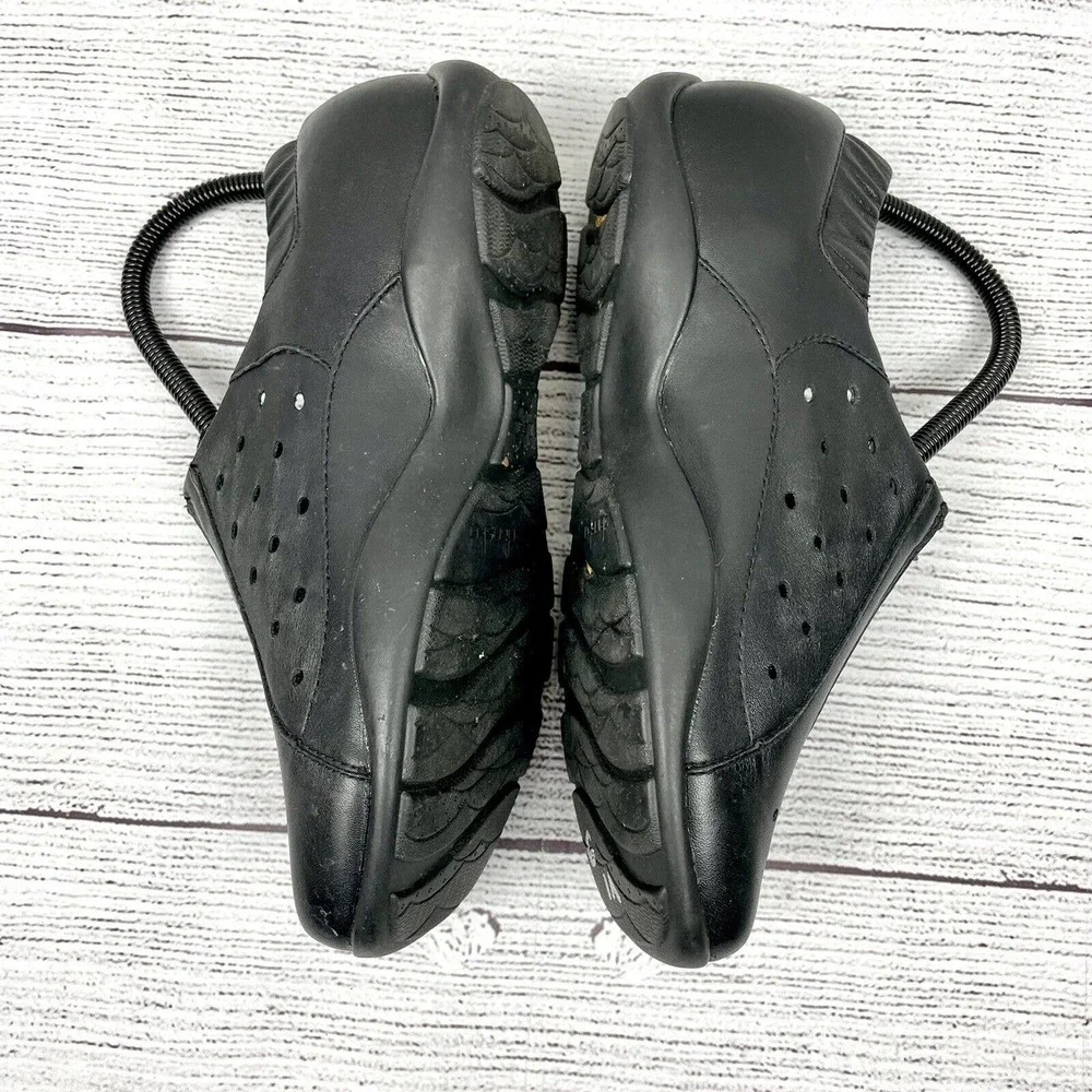 Dansko Camille Black Zip Up Perforated Loafer Clog Shoes Size 38